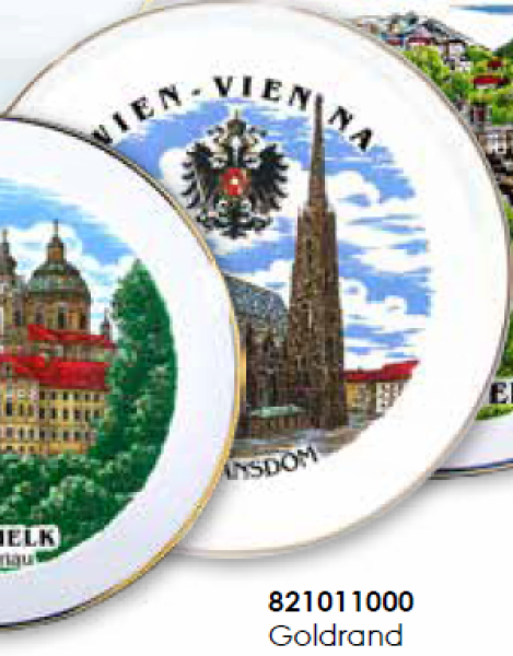 Teller m. Goldrand 21cm Motiv